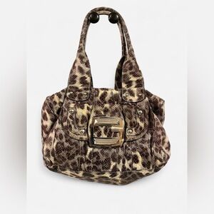 DeadStock Vintage Guess Handbag In Color Cougar With Silver Hardware <3
